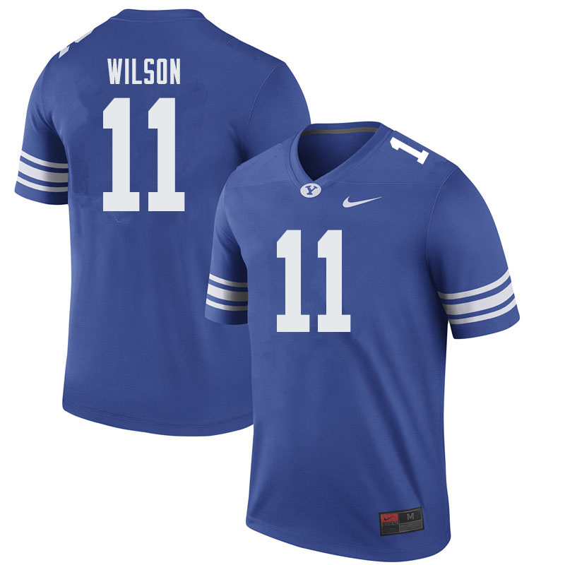 Men #11 Zach Wilson BYU Cougars College Football Jerseys Sale-Royal